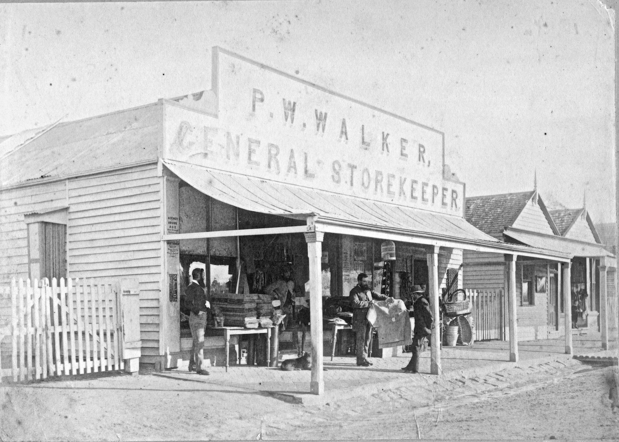 PW Walker, General Storekeeper. Shop front, High St, Mansfield. High