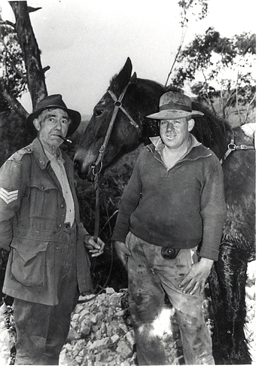 Fred Fry and Cyril Brock Brock's Road The Bluff Surveying the