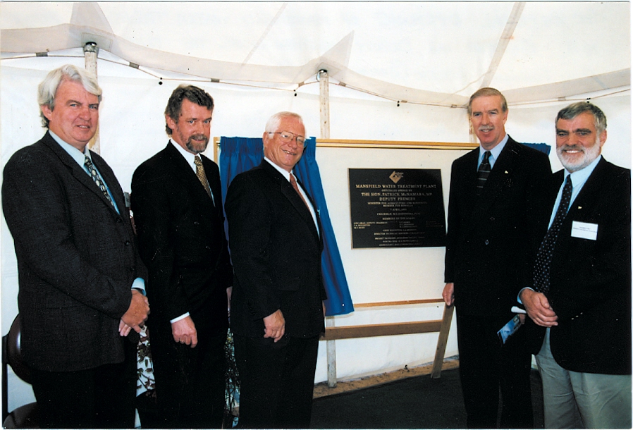 The official opening of Mansfield Water Treatment Plant. Minister and