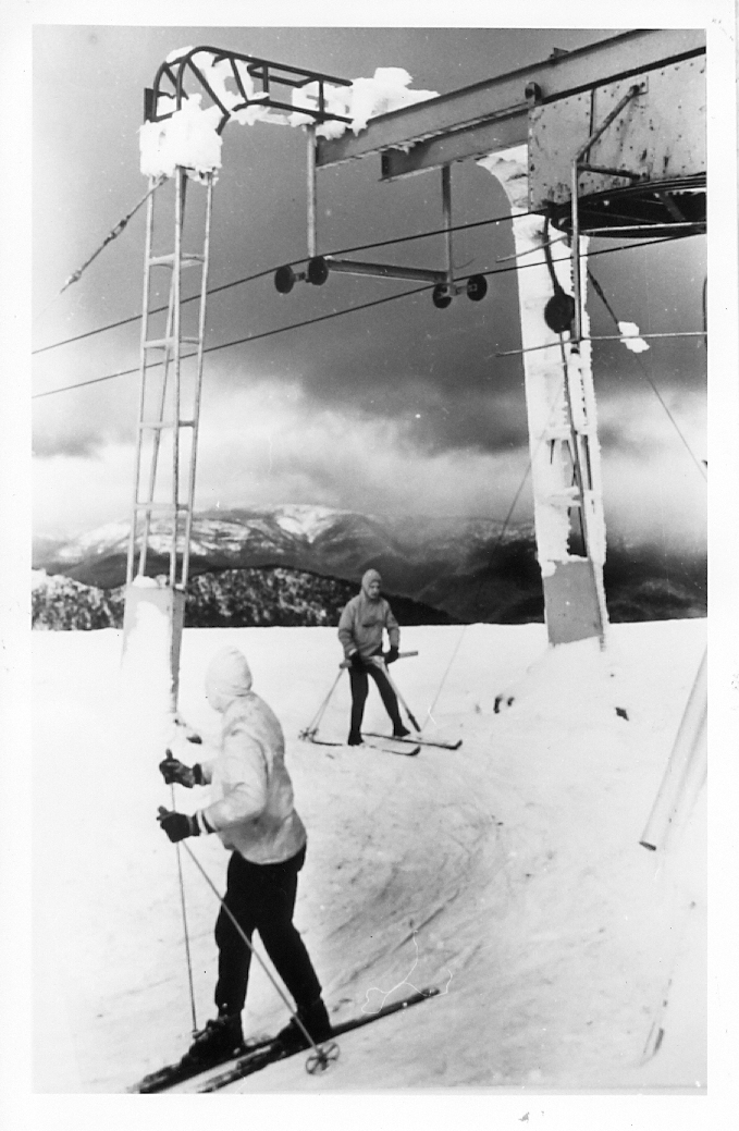 Skiers on Mt Buller - High Country History Hub