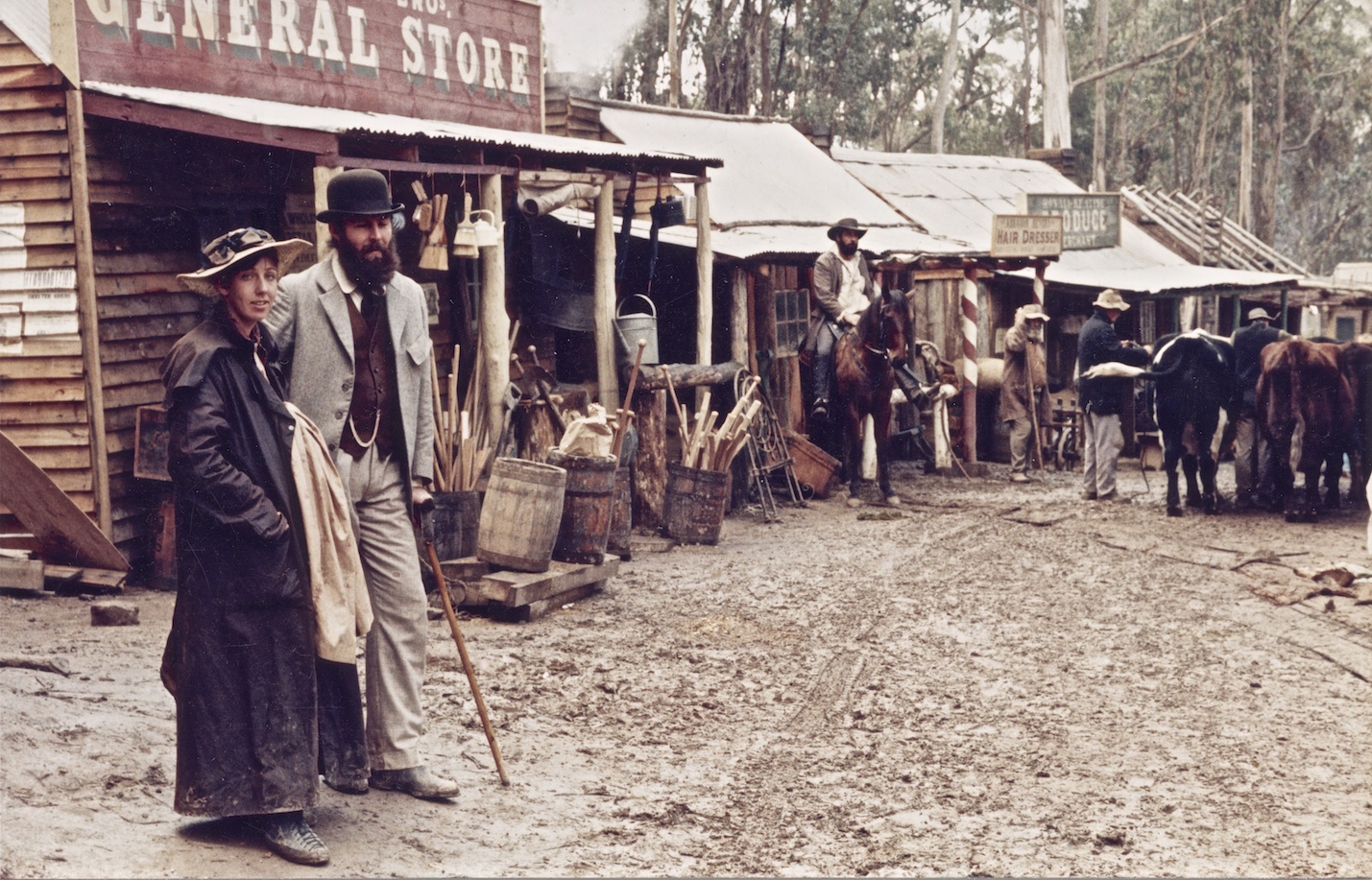 3 images of Trading stores at Eureka Creek, Merrijig, the site built